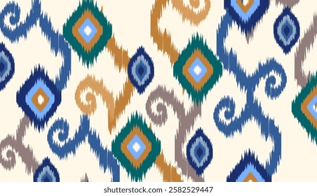 geometric ethnic vintage texture vector art design. textile fashion pattern line ikat seamless pattern and batik fabric texture asian background wallpaper geometry indian. Ethnic abstract ikat art .