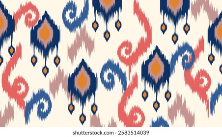 geometric ethnic vintage texture vector art design. textile fashion pattern line ikat seamless pattern and batik fabric texture asian background wallpaper geometry indian. Ethnic abstract ikat art .