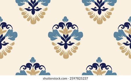 geometric ethnic vintage texture vector art design. textile fashion pattern line ikat seamless pattern and batik fabric texture asian background wallpaper geometry indian. Ethnic abstract ikat art .