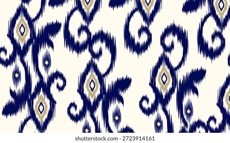 Diseño de Arte vectorial de textura vintage étnico geométrico Línea de patrón de moda textil Patrón ikat sin costuras y textura de tela batik Fondo asiático Geometría de Fondo de pantalla India. Arte ikat abstracto étnico .