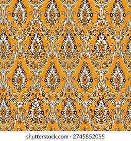 Geometric ethnic vintage texture vector art design. Textile fashion pattern line ikat seamless pattern and batik fabric texture asian background wallpaper geometry indian. Ethnic abstract ikat design