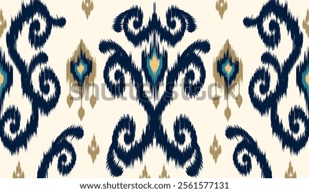 geometric ethnic vintage texture vector art design. textile fashion pattern line ikat seamless pattern and batik fabric texture asian background wallpaper geometry indian. Ethnic abstract ikat art .