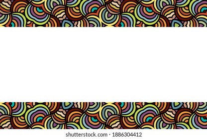 Geometric ethnic wallpaper with stylish horizontal inserts. Ornament based on African, Indian, Mexican, Aztec motives.Doodling pattern. Design for wrapping paper, business card, website, presentations