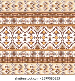 Geometric ethnic Zuni Navajo Native American pattern. Abstract ethnic Navajo geometric pattern design for fabric, clothing, embroidery and background. Vector ethnic Zuni Navajo Native American design.