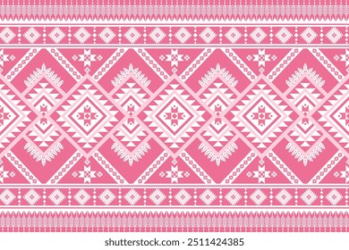 Geometric ethnics pink seamless pattern. African American hobo Aztec Indian for fabric background wallpaper carpet