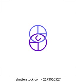 geometric eye with two circle chained