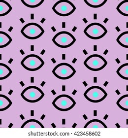 Geometric eyes print.Seamless vector pattern.