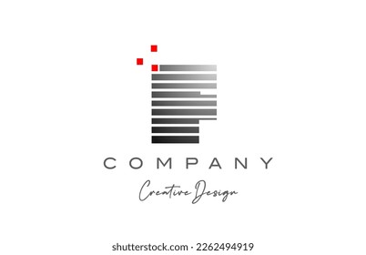 geometric F alphabet letter logo with line and dots. Corporate creative template design for company and business