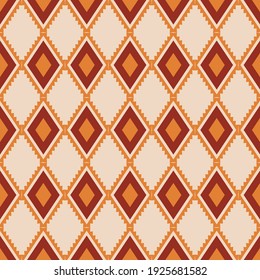 Patrón étnico abstracto de tela geométrica, estilo de ilustración vectorial sin fisuras. diseño para tela, cortina, fondo, alfombra, papel pintado, ropa, envoltura, Batik, tela, azulejos, cerámica