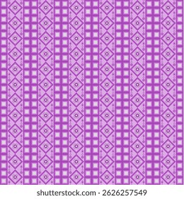 Padrão transparente geométrico roxo e arrojado para tecidos modernos, scrapbooking digital, envoltório para presentes, decoração doméstica e design de superfície elegante. Perfeito para artesanato de tecido com tema geométrico.