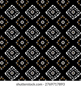 Geometric fabric design featuring clean lines, repeating shapes, and balanced symmetry. Modern, versatile pattern suitable for textiles, fashion, home décor, and seamless printing applications with bold visual appeal.
