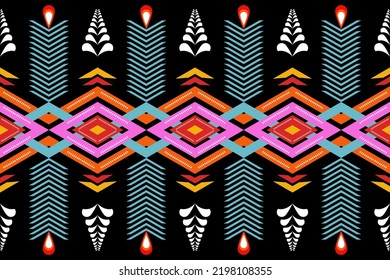 geometric fabric ethnic pattern Background design, carpet, wallpaper, clothing, wrap, batik, cloth, illustration vector.