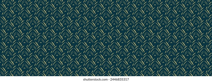 Escamas de pescado de tela geométrica Seigaiha patrón sin fisuras en el fondo. escamas de pescado geométricas Seigaiha. para la escala de pez de Vector Seigaiha patrón de diseño de tela de moda alfombra, ropa, envoltura, Fondo de pantalla