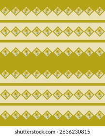 Geometric fabric pattern in deep and light green tones with tiny floral details. Unique and seamless, perfect for textiles, home decor, and creative design projects.