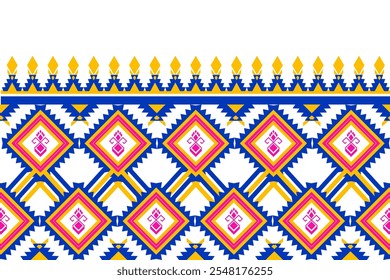 Geometric fabric pattern design to create ethnic patterns. Geometric ethnic pattern, Native American tribal fabric, tiles, carpets, vector illustration design on white background