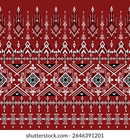 Padrão de tecido geométrico em estilo tribal, estilo cultural luxuoso, design perfeito de ambos padrão e cor.