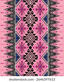 Padrão de tecido geométrico em estilo tribal, estilo cultural luxuoso, design perfeito de ambos padrão e cor.