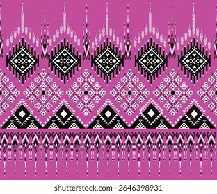 Padrão de tecido geométrico em estilo tribal, estilo cultural luxuoso, design perfeito de ambos padrão e cor.