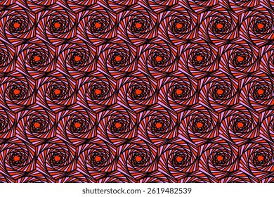 Geometric fabric pattern using many straight lines modified into a rose.