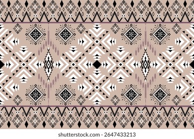 Geometric fabric patterns are characterized by the use of shapes such as circles, squares, triangles, straight lines, and repetitive motifs arranged in a structured and rhythmic way. These patterns st