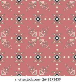 Geometric fabric patterns are characterized by the use of shapes such as circles, squares, triangles, straight lines, and repetitive motifs arranged in a structured and rhythmic way. These patterns st
