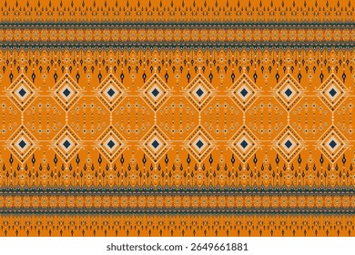 Geometric fabric patterns are characterized by the use of shapes such as circles, squares, triangles, straight lines, and repetitive motifs arranged in a structured and rhythmic way. These patterns st