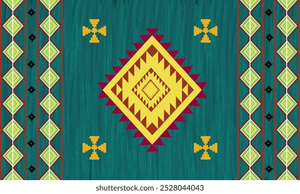 Geometric fabric patterns are made up of seamless triangles and squares, suitable for textiles, carpets, clothing, and decoration.