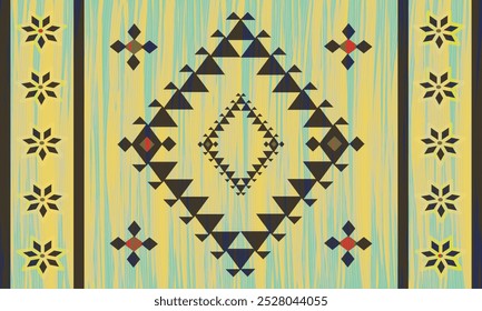 Los patrones geométricos de tela están hechos de triángulos y cuadrados sin costuras, adecuados para textiles, alfombras, ropa y decoración.