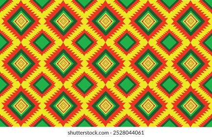 Geometric fabric patterns are made up of seamless triangles and squares, suitable for textiles, carpets, clothing, and decoration.