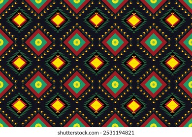 Los patrones geométricos de la tela se componen de triángulos y cuadrados inconsútiles, convenientes para las materias textiles, las alfombras, la ropa, y la decoración