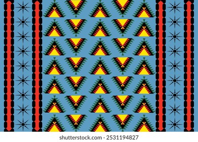 Geometric fabric patterns are made up of seamless triangles and squares, suitable for textiles, carpets, clothing, and decoration