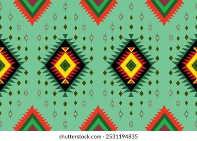 Geometric fabric patterns are made up of seamless triangles and squares, suitable for textiles, carpets, clothing, and decoration