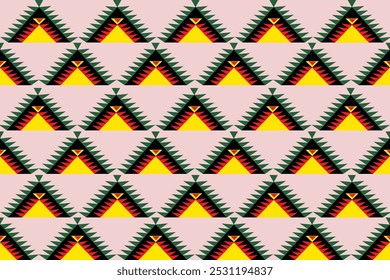 Geometric fabric patterns are made up of seamless triangles and squares, suitable for textiles, carpets, clothing, and decoration