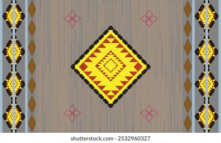 Geometric fabric patterns are made up of seamless triangles and squares, suitable for textiles, carpets, clothing, and decoration