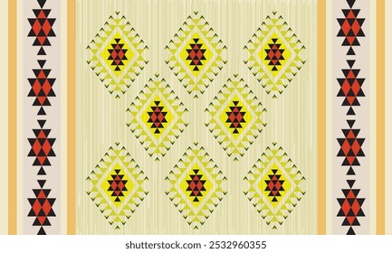 Los patrones geométricos de la tela se componen de triángulos y cuadrados inconsútiles, convenientes para las materias textiles, las alfombras, la ropa, y la decoración
