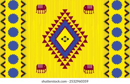 Geometric fabric patterns are made up of seamless triangles and squares, suitable for textiles, carpets, clothing, and decoration