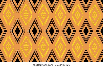 Geometric fabric patterns are made up of seamless triangles and squares, suitable for textiles, carpets, clothing, and decoration