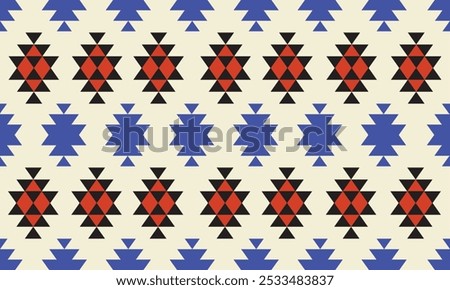 Geometric fabric patterns are made up of seamless triangles and squares, suitable for textiles, carpets, clothing, and decoration