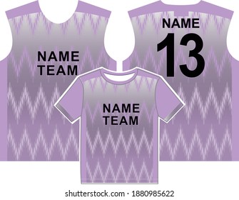 Geometric fabric textile for Sport t-shirt, jersey mockup for . uniform front and back view.  Baground