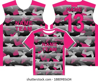 Geometric fabric textile for Sport t-shirt, jersey mockup for . uniform front and back view.  Baground