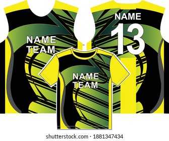Geometric fabric textile for Sport t-shirt, jersey mockup for . uniform front and back view.  Baground
