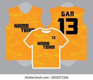 Geometric fabric textile for Sport t-shirt, jersey mockup for . uniform front and back view. Baground