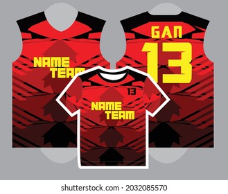 Geometric fabric textile for Sport t-shirt, jersey mockup for . uniform front and back view. Baground