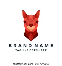 Geometric Face LLama Logo Icon Design Vector, Alpaca, Vicuna, Huacaya alpaca, guanaco logo Design