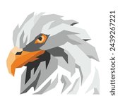 geometric falcon head vector illustration 