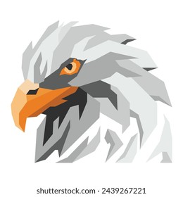 geometric falcon head vector illustration 