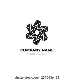 geometric fan logo meaning brave to move forward to progress suitable for companies in the fields of beauty, technology, construction, health, consulting, manufacturing, entertainment, fashion, jewelr