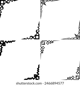 Geometric fancy corner frames and borders set for design and decorative use