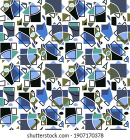 
geometric fantasy seamless pattern blue
