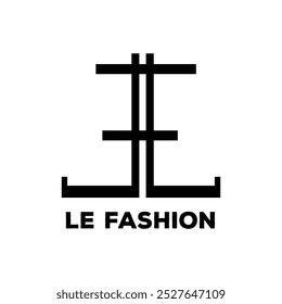  Geometric Fashion Logo. A modern fashion logo featuring a geometric "L" shape and the phrase "Le Fashion."